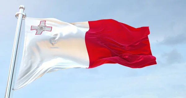 Malta Vlag Zwaaien — Stockfoto