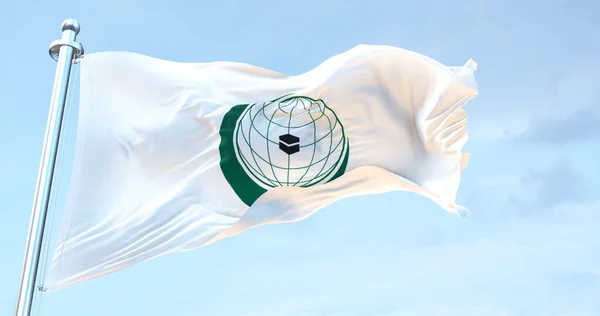Organizația Cooperării Islamice Flutură Steagul — Fotografie, imagine de stoc