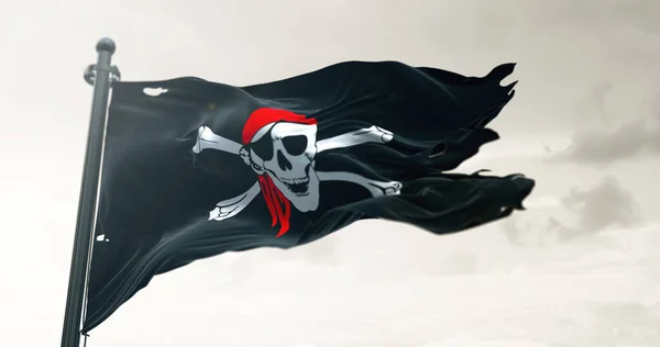Bandera Pirata Ondeando —  Fotos de Stock