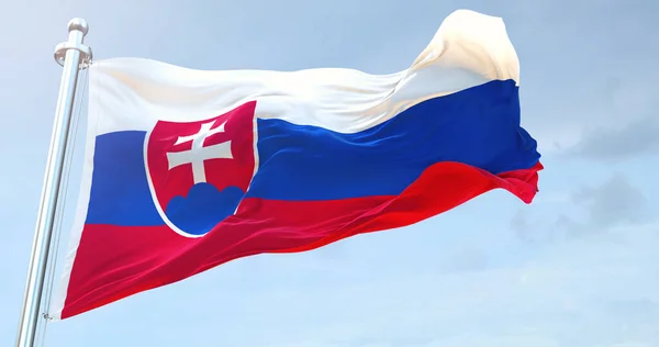 Прапор Словаччини Розмахує — стокове фото