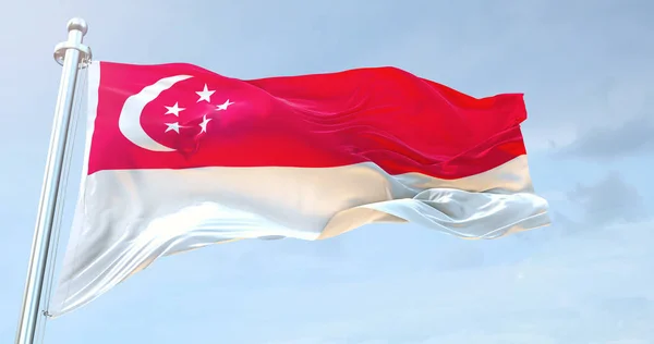 Singapore Bandiera Sventolando — Foto Stock
