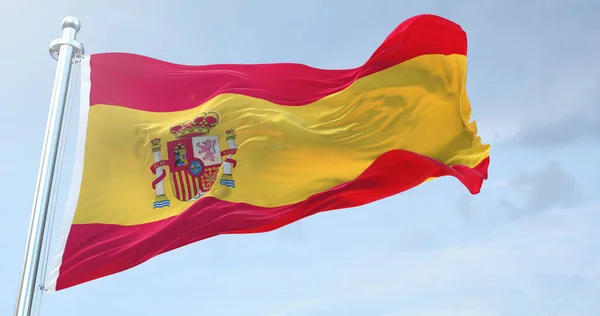 Spanien Flagge Schwenken — Stockfoto