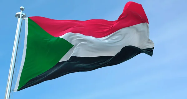 Флаг Судана Размахивает — стоковое фото