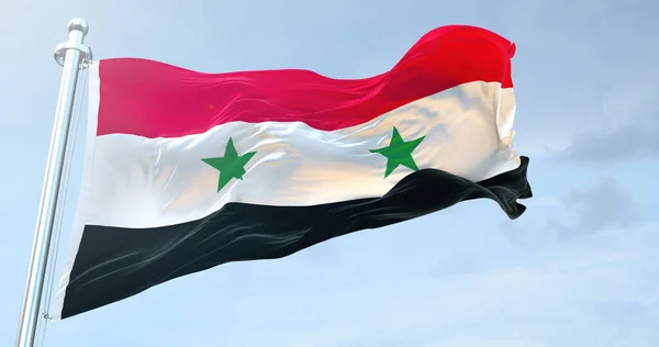 Syrien Flagge Weht — Stockfoto