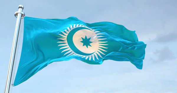 Türk Konseyi Bayrağı 4K sallıyor 