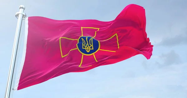 Bandeira Das Forças Armadas Ucranianas Acenando — Fotografia de Stock