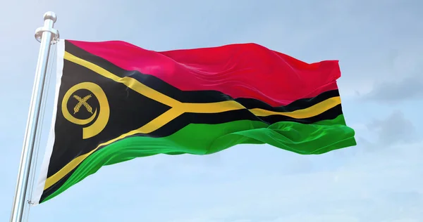 Vanuatu Bayrağı 4K sallıyor. 