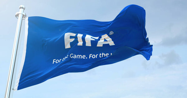 Fifa World Cup Flag Waving Stock Photo