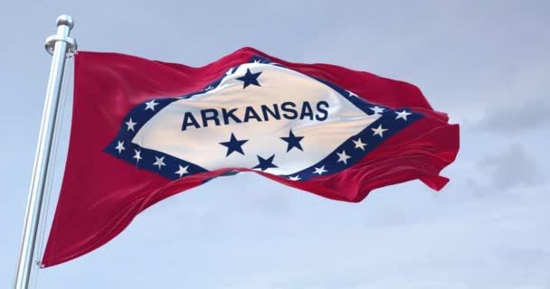 Arkansas Flag Waving — Stock video