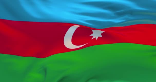 Aserbaidschanische Flagge Weht — Stockvideo
