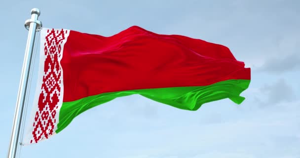 Bielorrusia Bandera Ondeando — Vídeo de stock