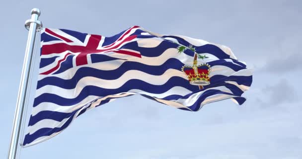 Flagge Des Britischen Indischen Ozeans Weht — Stockvideo