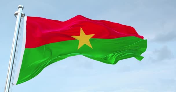 Burkina Faso Zászló Integetett — Stock videók