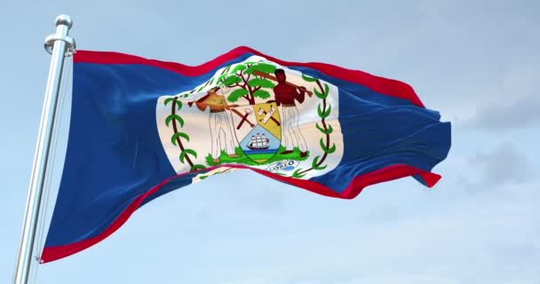 Bandera Belice Ondeando — Vídeos de Stock