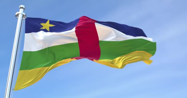 Orta Afrika Cumhuriyeti Bayrağı Dalgalanıyor — Stok video