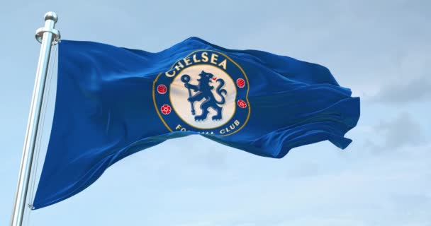 Chelsea Bandeira Acenando — Vídeo de Stock