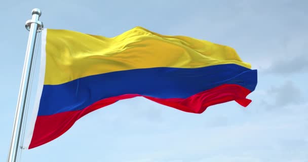 Colombia Vlag Zwaaien — Stockvideo