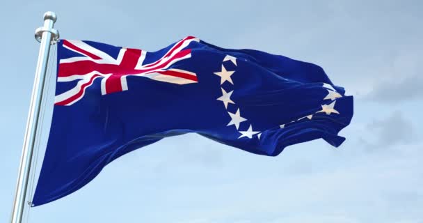 Cooköarna Flagga Viftande — Stockvideo