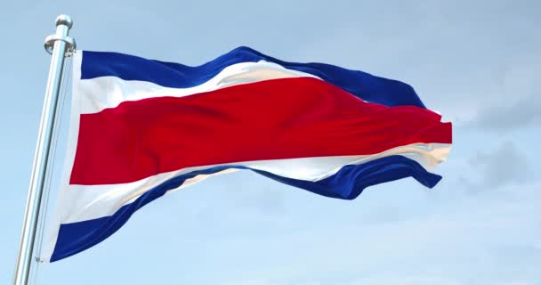 Kostaryka Republika Flaga Waving — Wideo stockowe