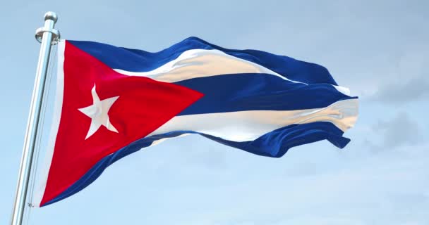 Флаг Кубы Волна — стоковое видео