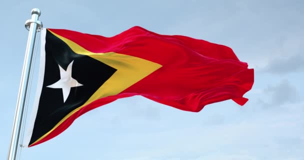 Σημαία Ανατολικού Τιμόρ Κυματίζει — Αρχείο Βίντεο