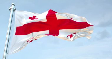 Georgia Cumhuriyeti Bayrak Dalgalanması 4K