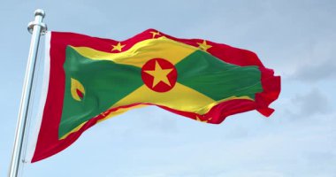 Grenada Bayrak Dalgalanması 4K