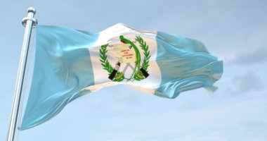 Guatemala Bayrak Dalgalanması 4K