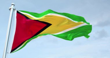 Guyana Bayrak Dalgalanması 4K