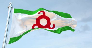 Ingushetia Bayrağı 4K sallıyor.
