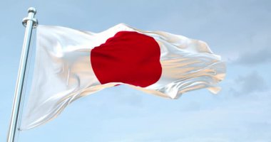 Japonya Bayrağı 4k dalgalanıyor