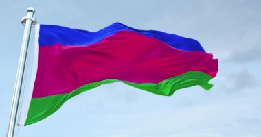Kuban Halk Cumhuriyeti Bayrak Dalgalanması 4K
