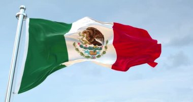 Meksika Bayrağı 4k dalgalanıyor.