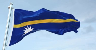 Nauru bayrağı dalgalanıyor 4k