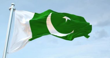 Pakistan bayrağı 4k dalgalanıyor