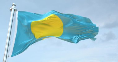  4K dalgalanan Palau bayrağı