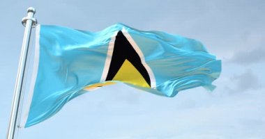 Saint Lucia Bayrağı dalgalanması 4K