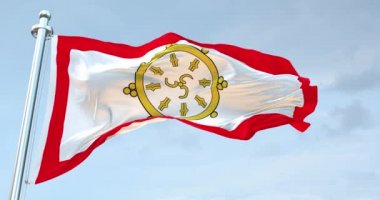 Sikkim Bayrağı 4K sallıyor.