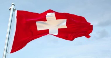 İsviçre Bayrağı 4K dalgalanıyor 