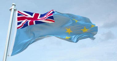 Tuvalu Bayrağı 4K sallıyor. 