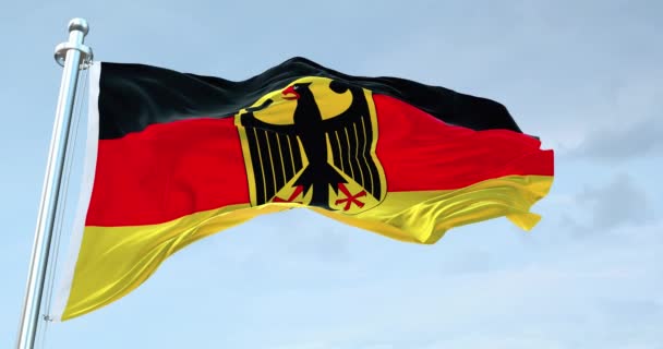 Alemanha República Bandeira Acenando — Vídeo de Stock