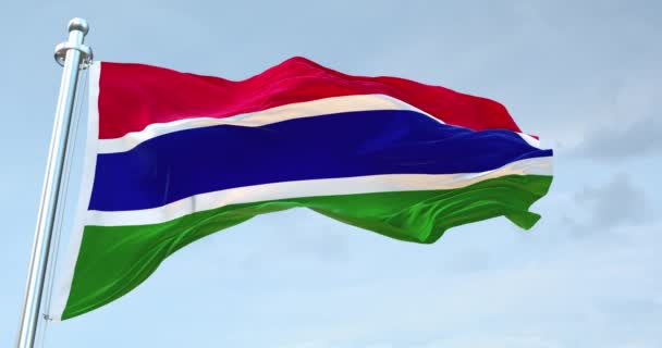 Gambia Bandiera Sventolando — Video Stock