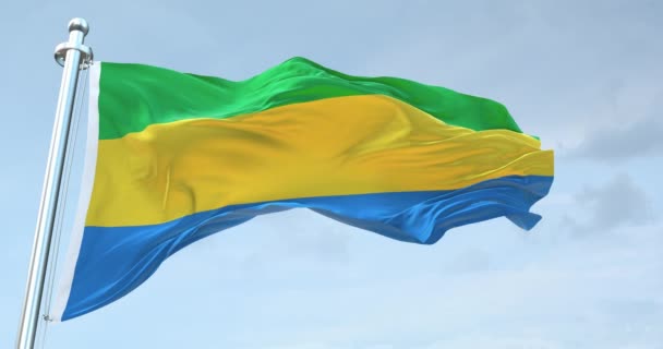 Gabon Bayrak Dalgalanması — Stok video