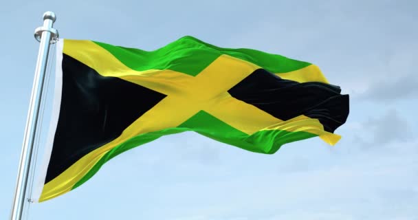 Jamaika Flagge Weht — Stockvideo