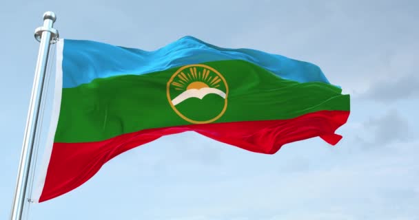 Karaczay Cherkessia Flaga Machanie — Wideo stockowe
