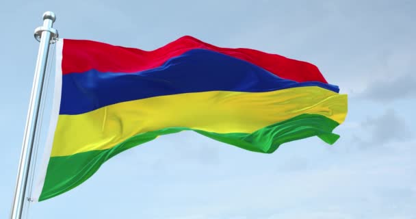 Mauritius Flag Waving — Stock Video
