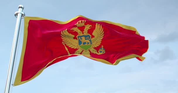 Montenegro Flagge Schwenken — Stockvideo