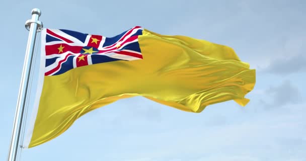 Niue Flagge Wehen — Stockvideo