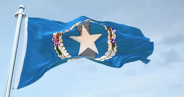 Northern Mariana Islands Flag Waving — 图库视频影像