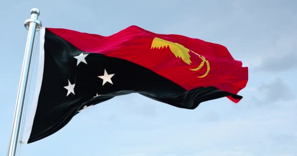 Bandeira Papua Nova Guiné Acenando — Vídeo de Stock